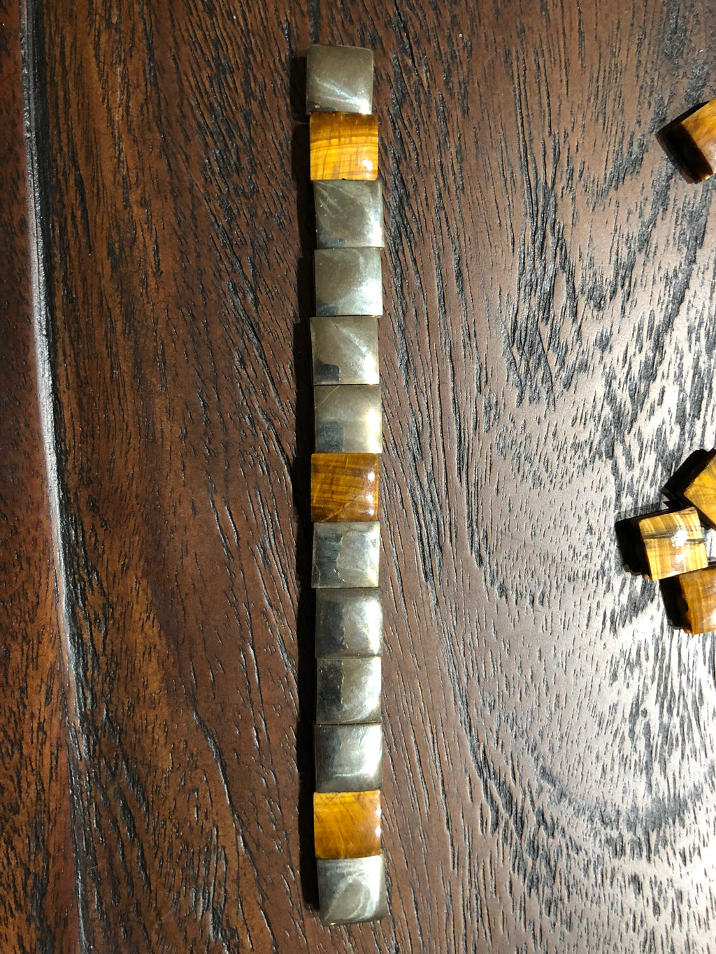 Modified - Custom - Men's Flat Bead Bracelet Pyrite