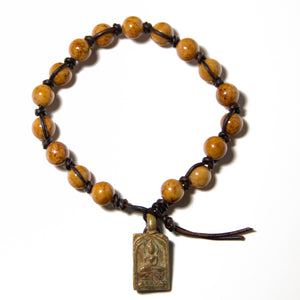 Women's Fossil Rock & Leather Bracelet - Amber