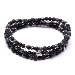 mens wrap bracelet onyx