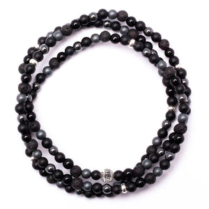 triple wrap mens beaded bracelet