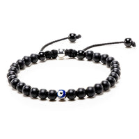 third eye drawstring beaded bracelet with onyx