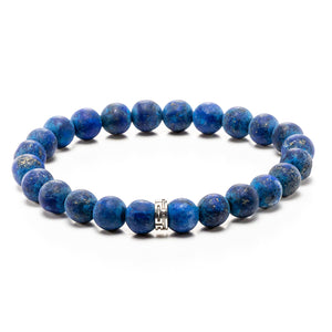 mens lapis bracelet beaded