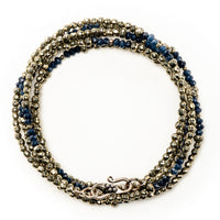 Women's Pyrite & Blue Jade Bracelet