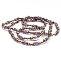 Women's Wrap Bracelet - Amethyst and Pyrite