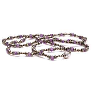 Women's Wrap Bracelet - Amethyst and Pyrite