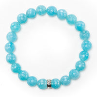 Women's Wristband - Blue Jade and Sterling Silver