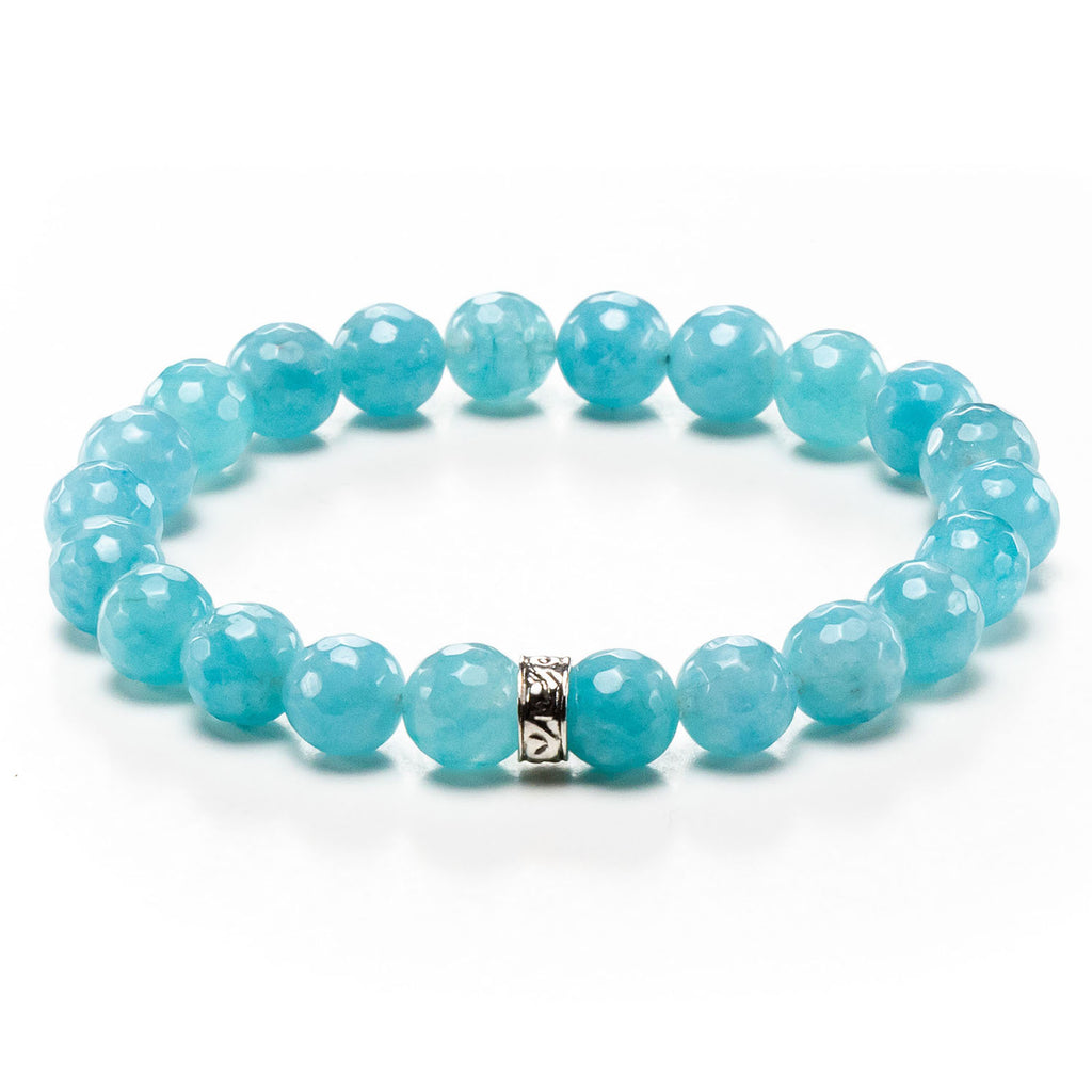 Women's Wristband - Blue Jade and Sterling Silver