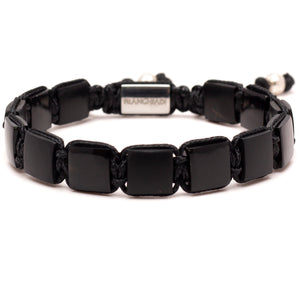 Men's Flat Bead Bracelet - Onyx