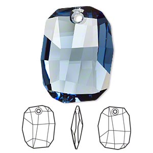 Women's Framed Crystal Pendant Denim Blue