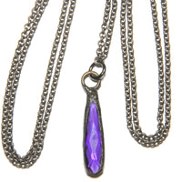 Women's Framed Crystal Pendant-Amethyst