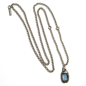 Women's Framed Crystal Pendant Denim Blue