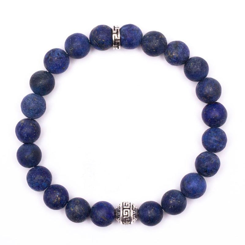 Men's Wristband - Lapis and Sterling Silver