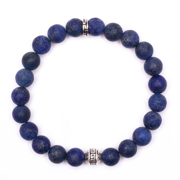 Men's Wristband - Lapis and Sterling Silver – Knotted Rocks