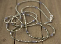 Lolite & Pyrite opra length necklace