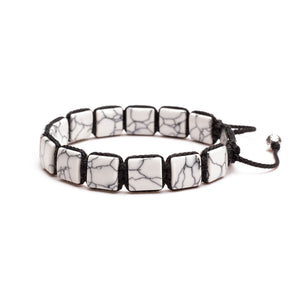 mens flat bead energy stone bracelet