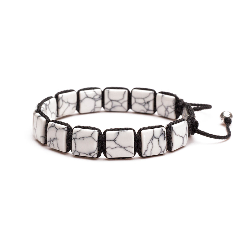 mens flat bead energy stone bracelet