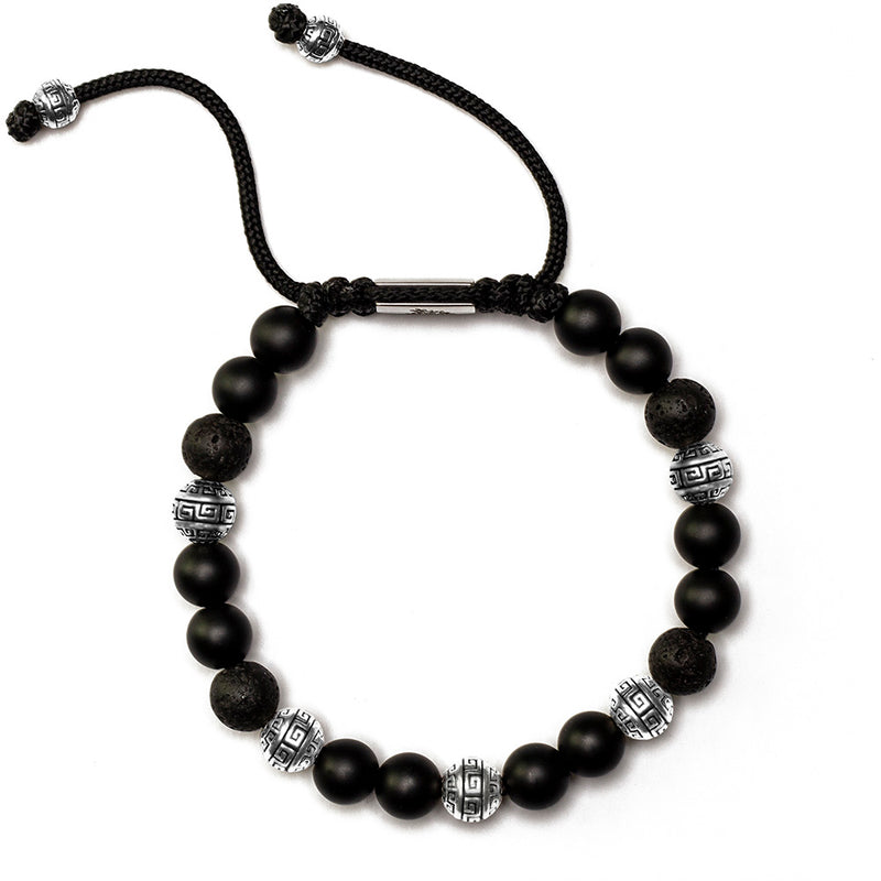 men's beaded onyx chakra bracelet