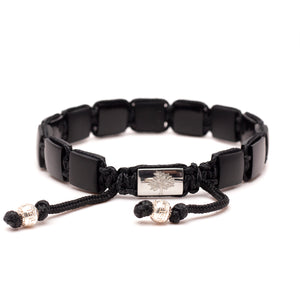 Men's Flat Bead Bracelet - Onyx