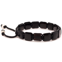 Men's Flat Bead Bracelet - Onyx