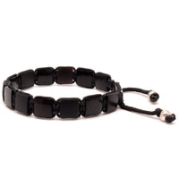 Men's Flat Bead Bracelet - Onyx