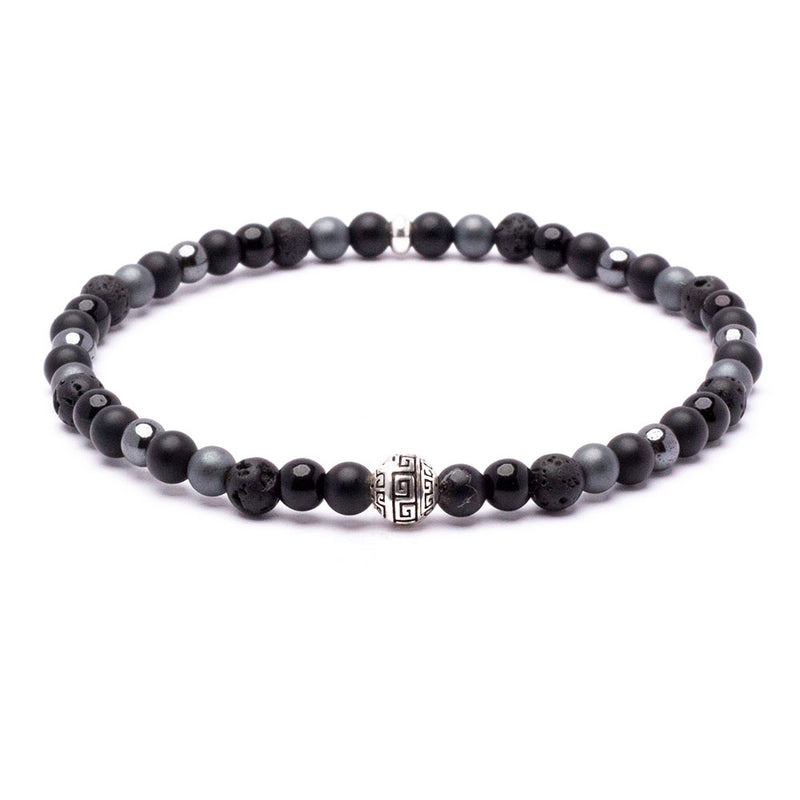 luxury mens beaded bracelet onyx hematite chakra