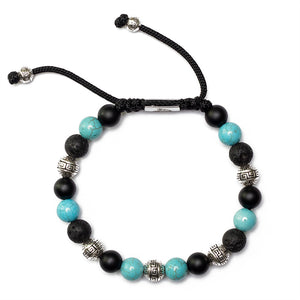 turquoise onyx lava chakra bracelet mens