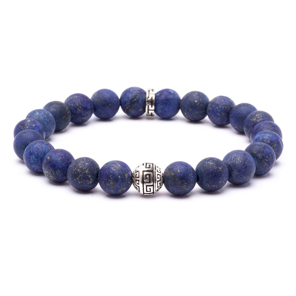 Men's Wristband - Lapis and Sterling Silver