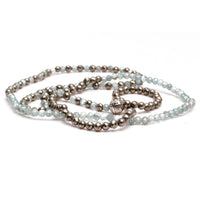 Women's Wrap Bracelet -  Aquamarine and Pyrite