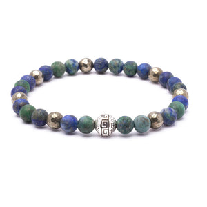 Women's Wristband - Chrysocolla and Pyrite